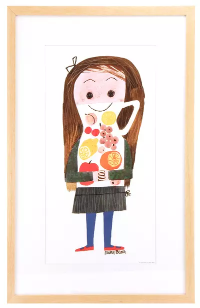 Juice Girl (Custom Framed), Mary Blair