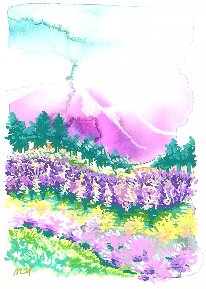 wanderlust, lavender mountains, Mintlodica