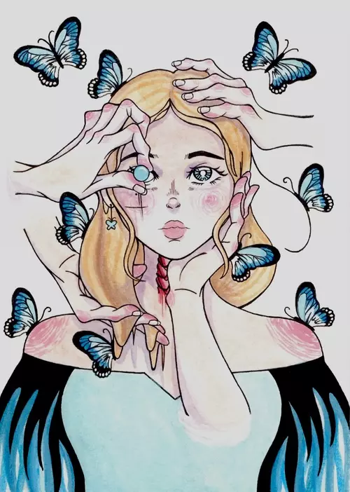 Blue Butterflies, Irene Sol Lee