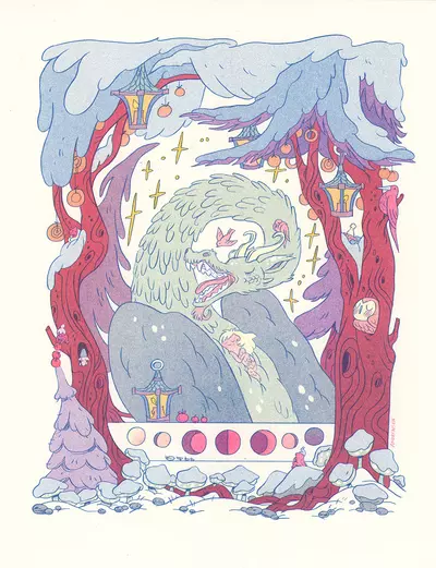 Winter Dragon [RISOGRAPH], Natalie Andrewson