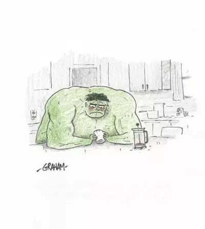 Doodle 24 - Maybe it was all the caffeine making him so darn angry and anxious these days, Graham Annable