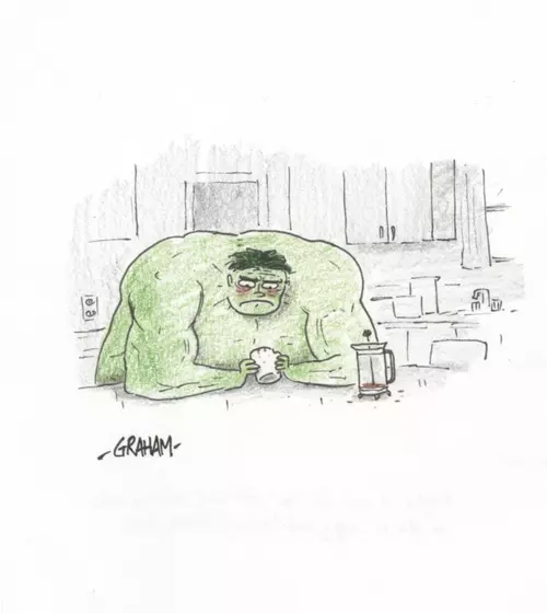 Doodle 24 - Maybe it was all the caffeine making him so darn angry and anxious these days, Graham Annable