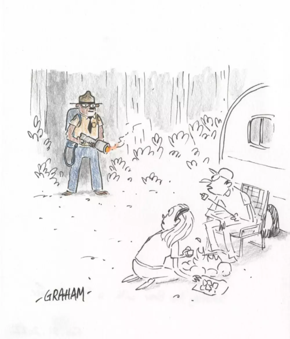 Doodle 35 - Smokey the Bear with a flamethrower , Graham Annable