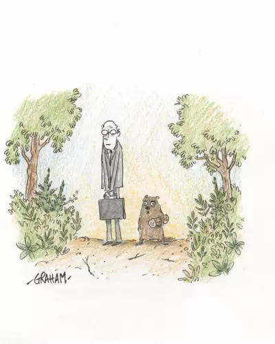 Doodle 77 - How much wood could a woodchuck chuck? Only his accountant knew the precise amount each and every single financial quarter, Graham Annable