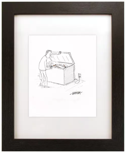 Doodle 85 - Penguin in a freezer, Graham Annable