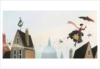 Mary Poppins Flying Over London - Cover (PRINT), Genevieve Godbout