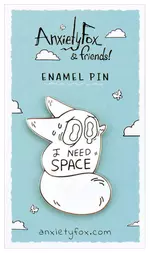 I Need Space - Anxiety Fox & Friends Enamel Pin