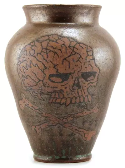 Skull and Crossbones Vase, Patrick Mathews
