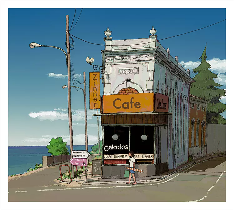 Cafe Near the Sea [PRINT], Alariko