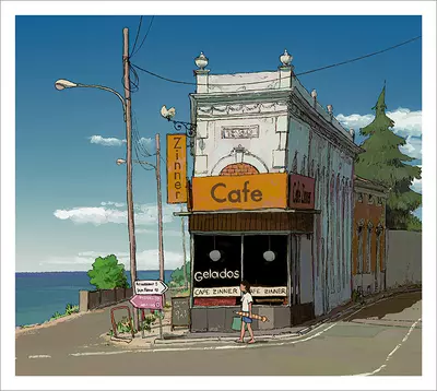 Cafe Near the Sea (PRINT), Alariko