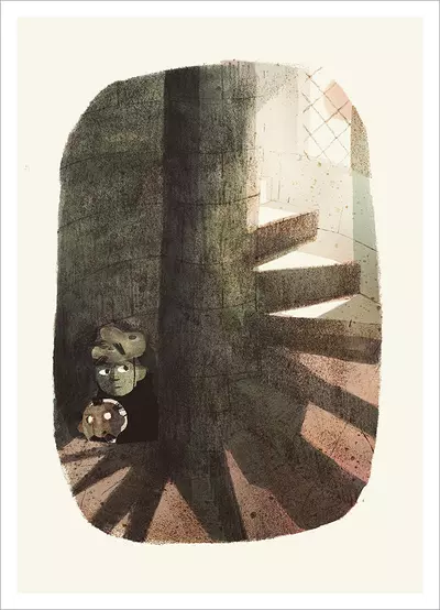The Skull - pg. 36 - Stairs (PRINT), Jon Klassen