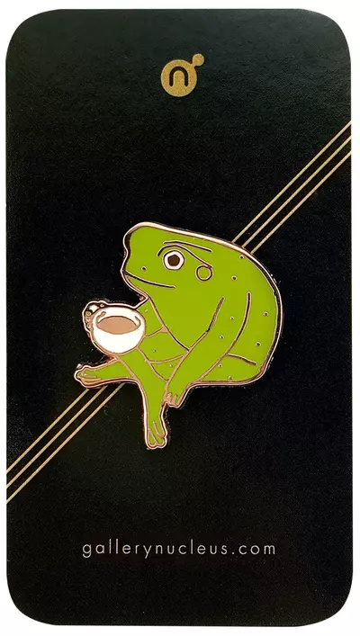 Frog In the Fall by Linnea Sterte - Nucleus Enamel Pin, Linnea Sterte