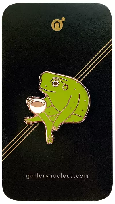 Frog In the Fall by Linnea Sterte - Nucleus Enamel Pin 9, Linnea Sterte