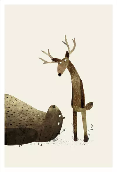 I Want My Hat Back - pg.17 - Deer [PRINT], Jon Klassen