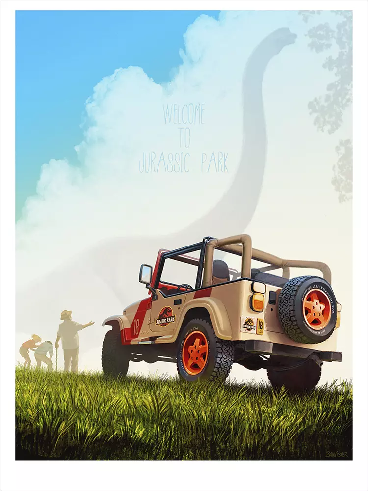 Jurassic Park Jeep - Day (PRINT), Nicolas BANNISTER