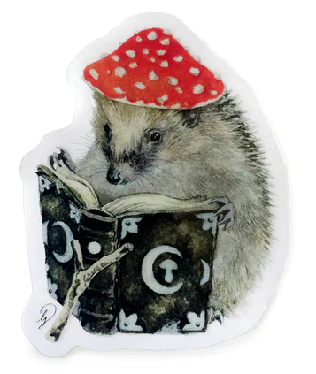 Mushroom Hedgehog - Lily Seika Jones Sticker, Lily Seika Jones