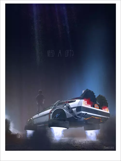 Back to the Future 2 - DeLorean [PRINT] - Nucleus | Art Gallery