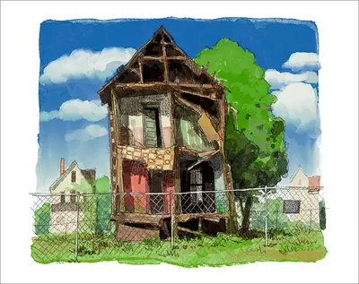 Half Torn Down House [PRINT], Alariko