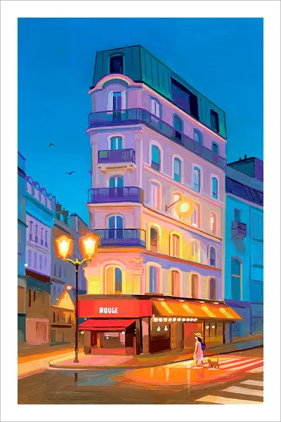 Cafe at Night in Paris [PRINT], Angela Pan
