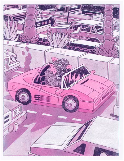 Snarlagon in Traffic [RISOGRAPH], Andrew MacLean
