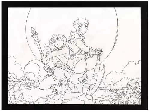 Line art for Moon and Official Game Cover, Bryce Kho