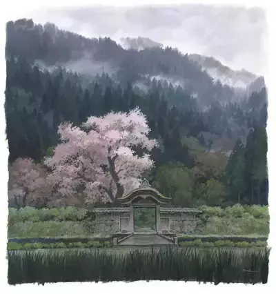 Foggy Shrine (PRINT), Yoichi Nishikawa