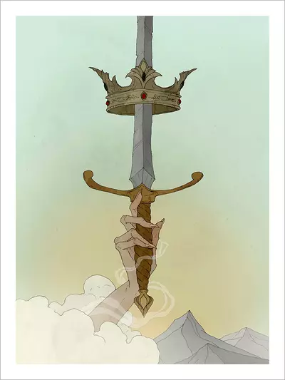 Dark Wood Tarot - Ace of Swords [PRINT], Abigail Larson