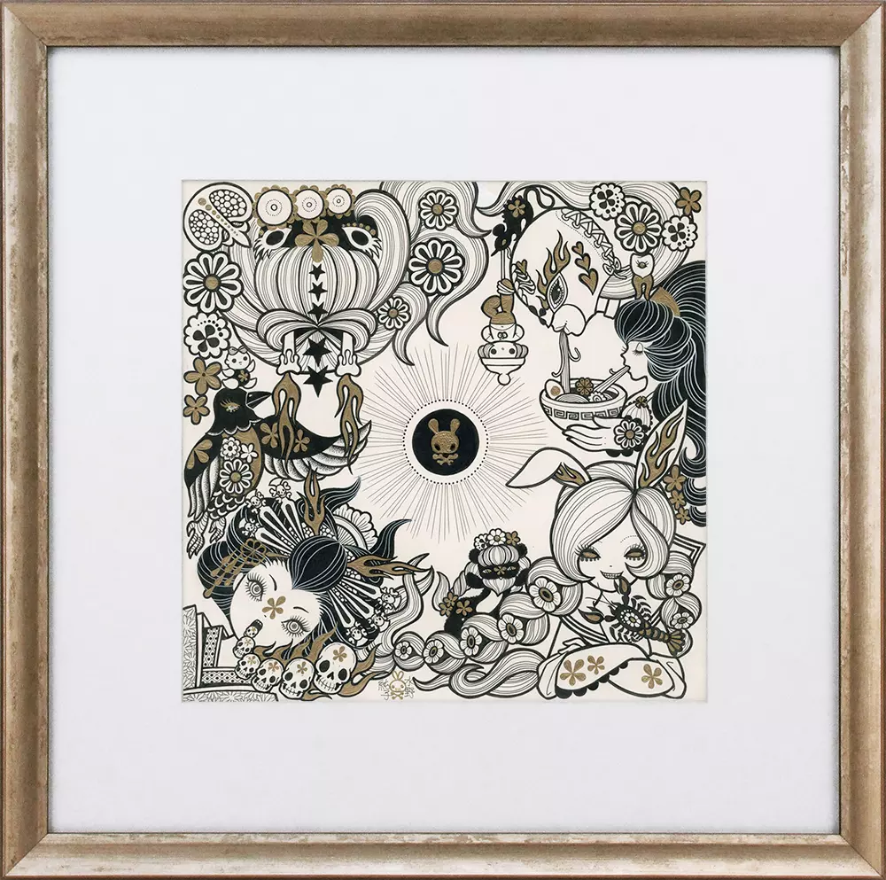 Moonlight Gathering (original drawings for the tarot cloth), Junko Mizuno