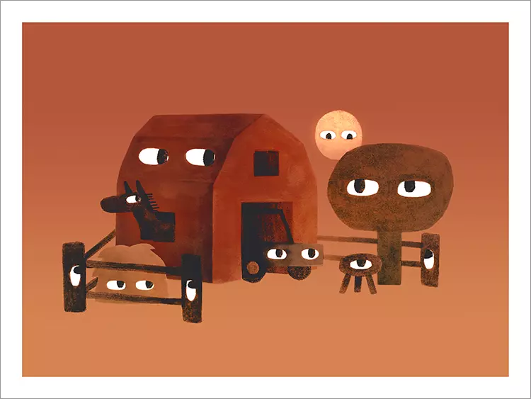 The Sun Sets on Your Farm [PRINT], Jon Klassen