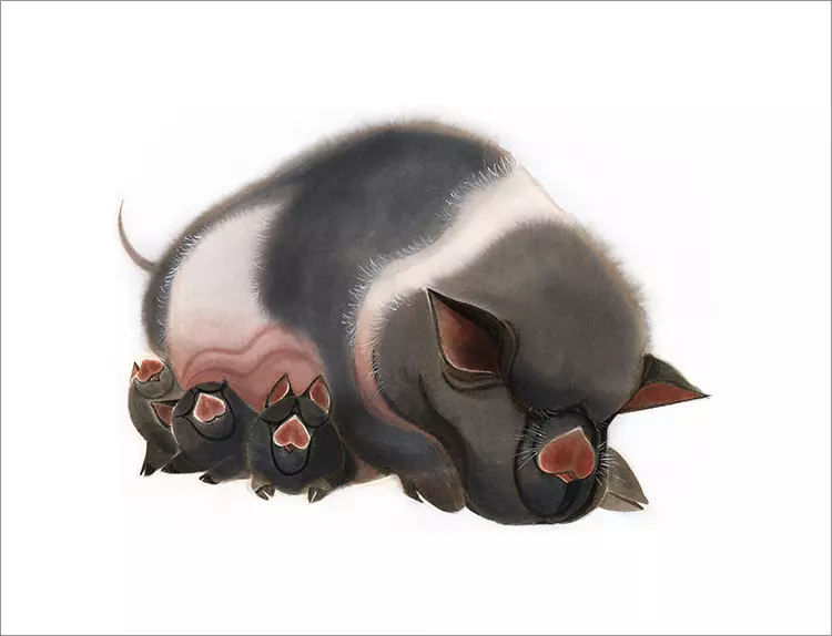 Sow and Piglets [PRINT], Camille André