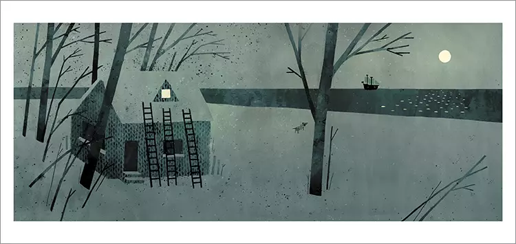 Extra Yarn - Pg. 13 - Night Scene [PRINT], Jon Klassen