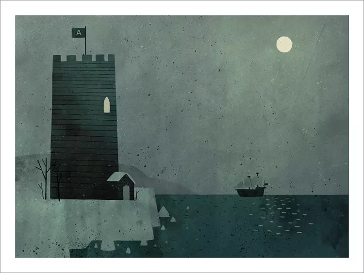 Extra Yarn - Pg. 14a - Castle at Night [PRINT], Jon Klassen