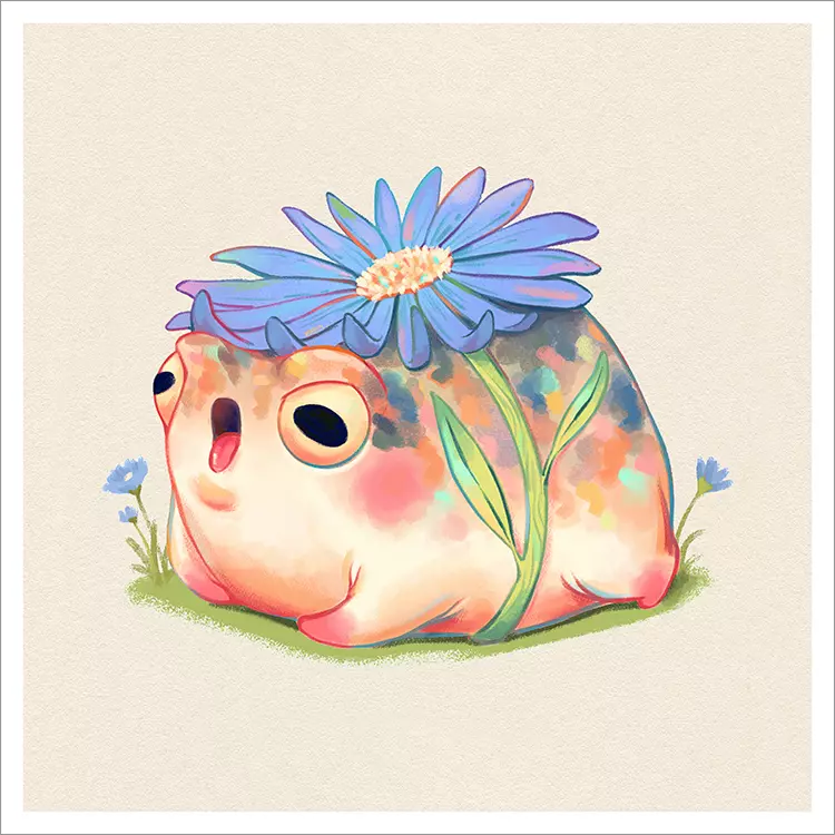 Doug Under the Blue Flower [PRINT], lightdraconis