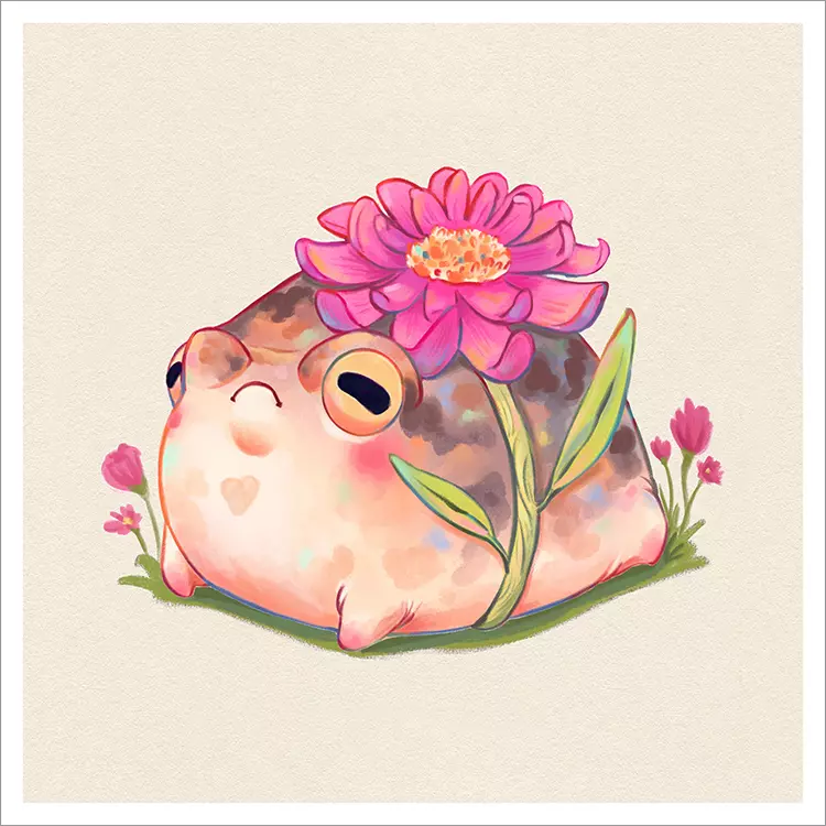 Doug Under the Pink Flower [PRINT], lightdraconis
