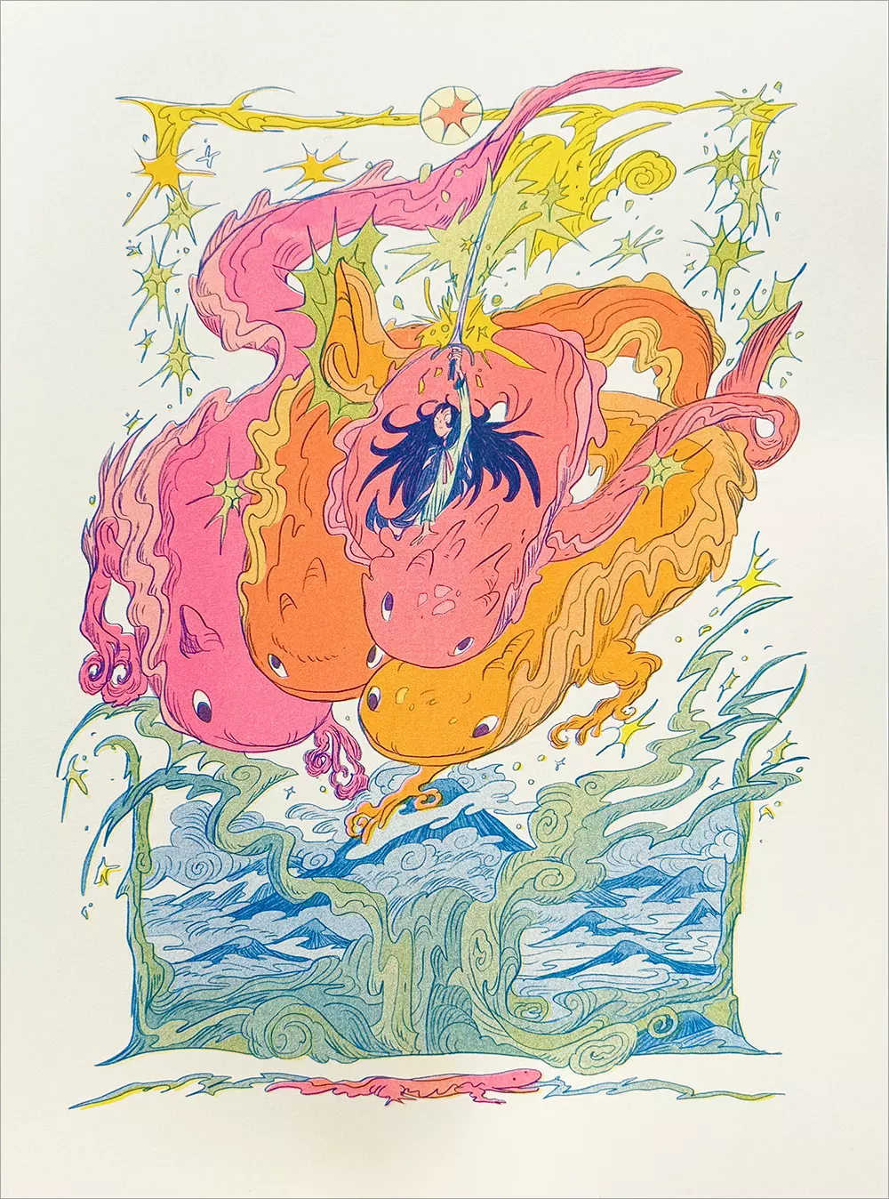 Hellbenders / Susanoo and Yamata no Orochi  [RISOGRAPH], Natalie Andrewson