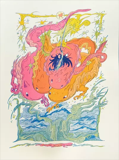 Hellbenders / Susanoo and Yamata no Orochi  [RISOGRAPH], Natalie Andrewson