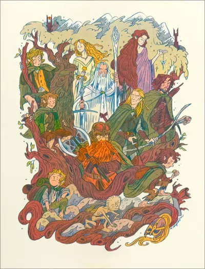 Lord of the Rings - Two Towers [RISOGRAPH], Natalie Andrewson