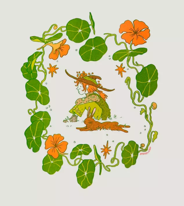 Nasturtium Witch [RISOGRAPH], Natalie Andrewson