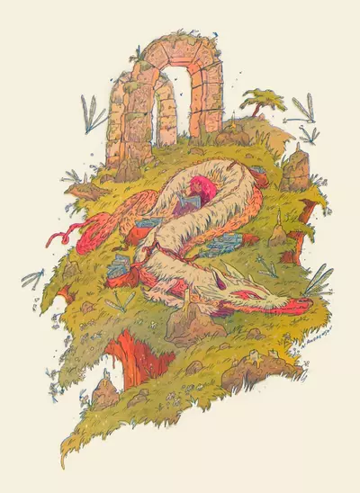 The Book Dragon [RISOGRAPH], Natalie Andrewson