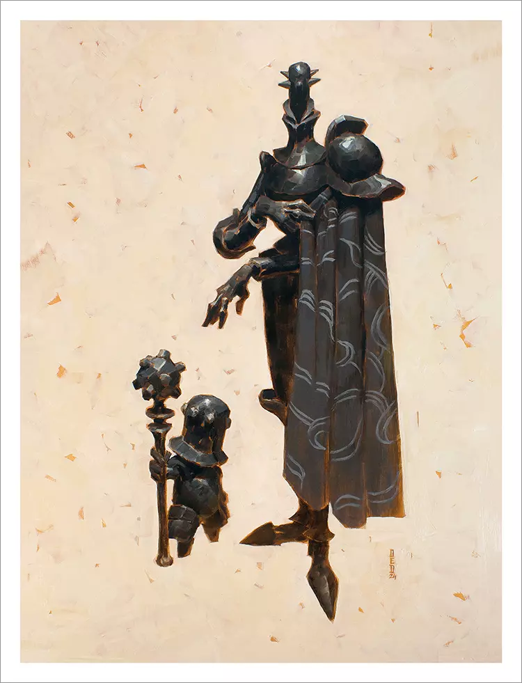 Black Knight and Squire [PRINT], Edward Delandre