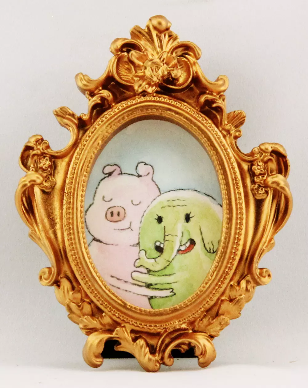 mr pig and tree trunks, andrew paul ristaino