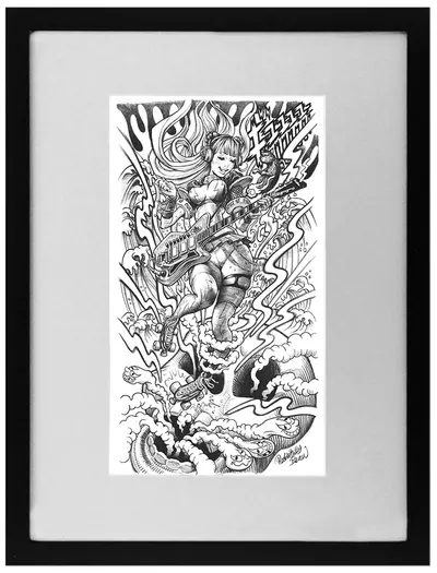 Pencil Original Artwork of “女神降臨”, Rockin'  Jelly Bean 