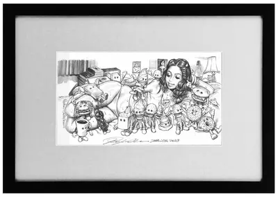  Pencil Original Artwork of “Midnight at the Secret Sweets Party”, Rockin'  Jelly Bean 