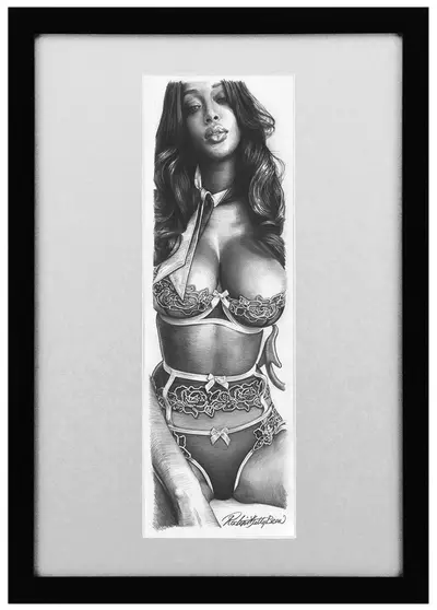  Pencil Original Artwork of "Hot Chocolicious Honeywife”, Rockin'  Jelly Bean 