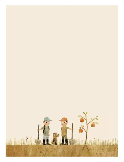 Sam & Dave Dig a Hole - pg. 3 - Monday [PRINT], Jon Klassen