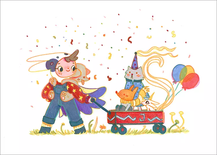 June [PRINT], Beatrice Blue