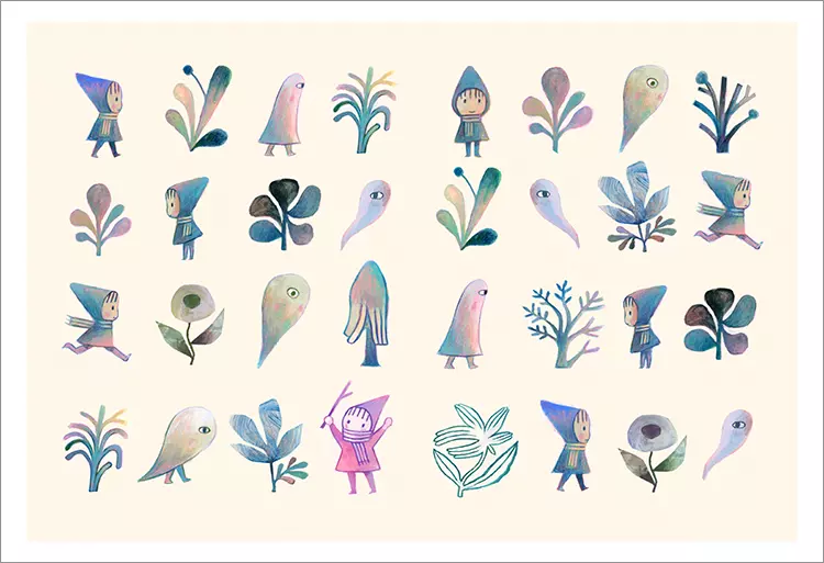 Aggie and the Ghost - Endpapers [PRINT], Matthew Forsythe