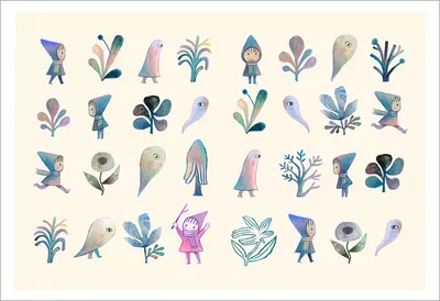 Aggie and the Ghost - Endpapers [PRINT], Matthew Forsythe