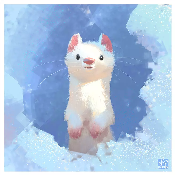 Winter Ferret [PRINT], Lynn Chen