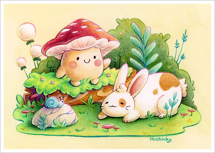 Woodland Scene [PRINT], Mushinky